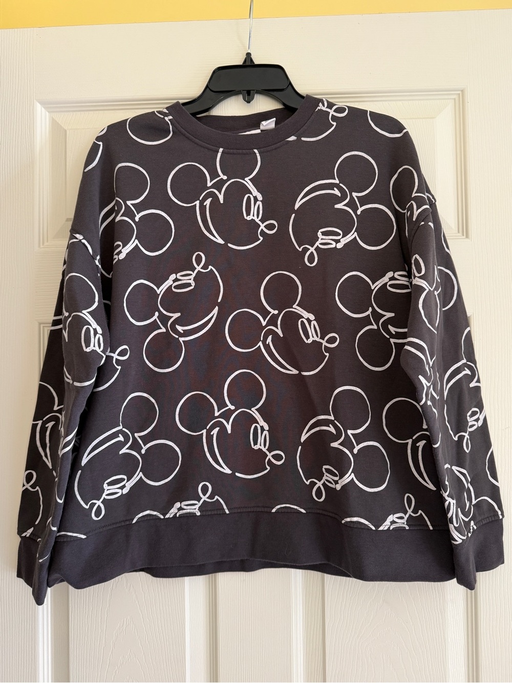 Disney grey Crewneck Sweatshirt with White Mickey Outline Print